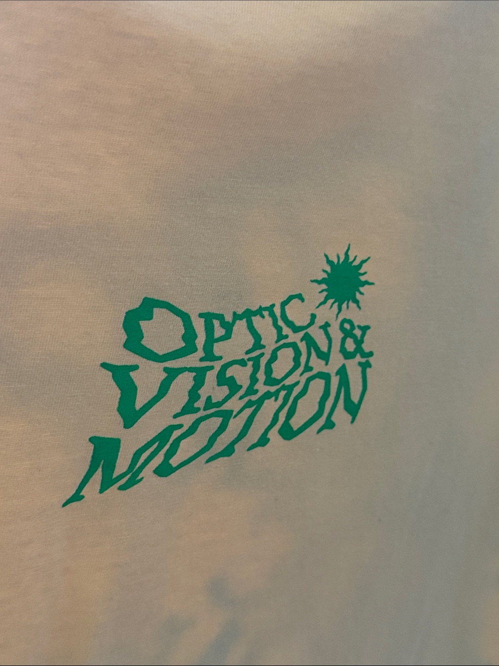 H&M Men's White Graphic Tee Optic Vision Motion Size Small